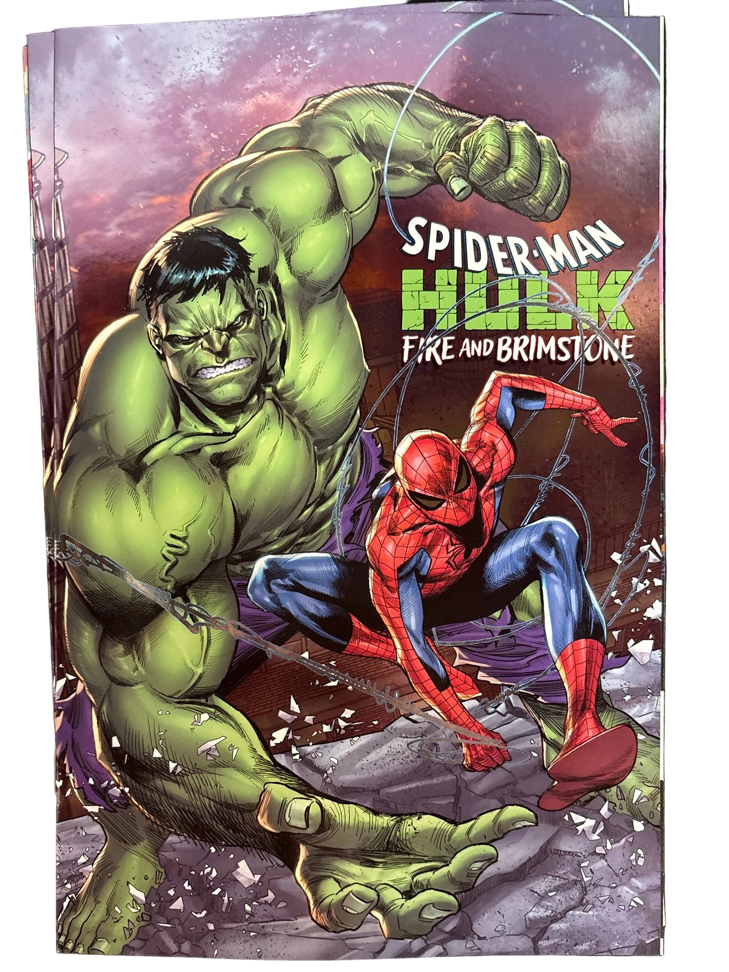 Spider-Man/Hulk: Fire and Brimstone #1 Ryan Stegman Foil Variant cover