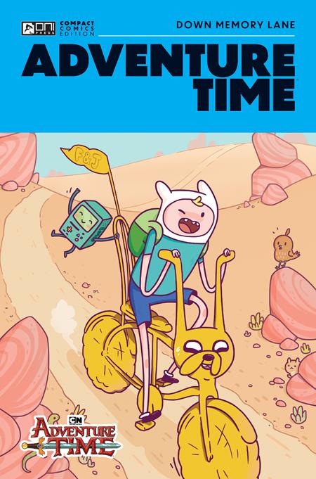 Comic book cover of 'Adventure Time' featuring characters on a snail.
