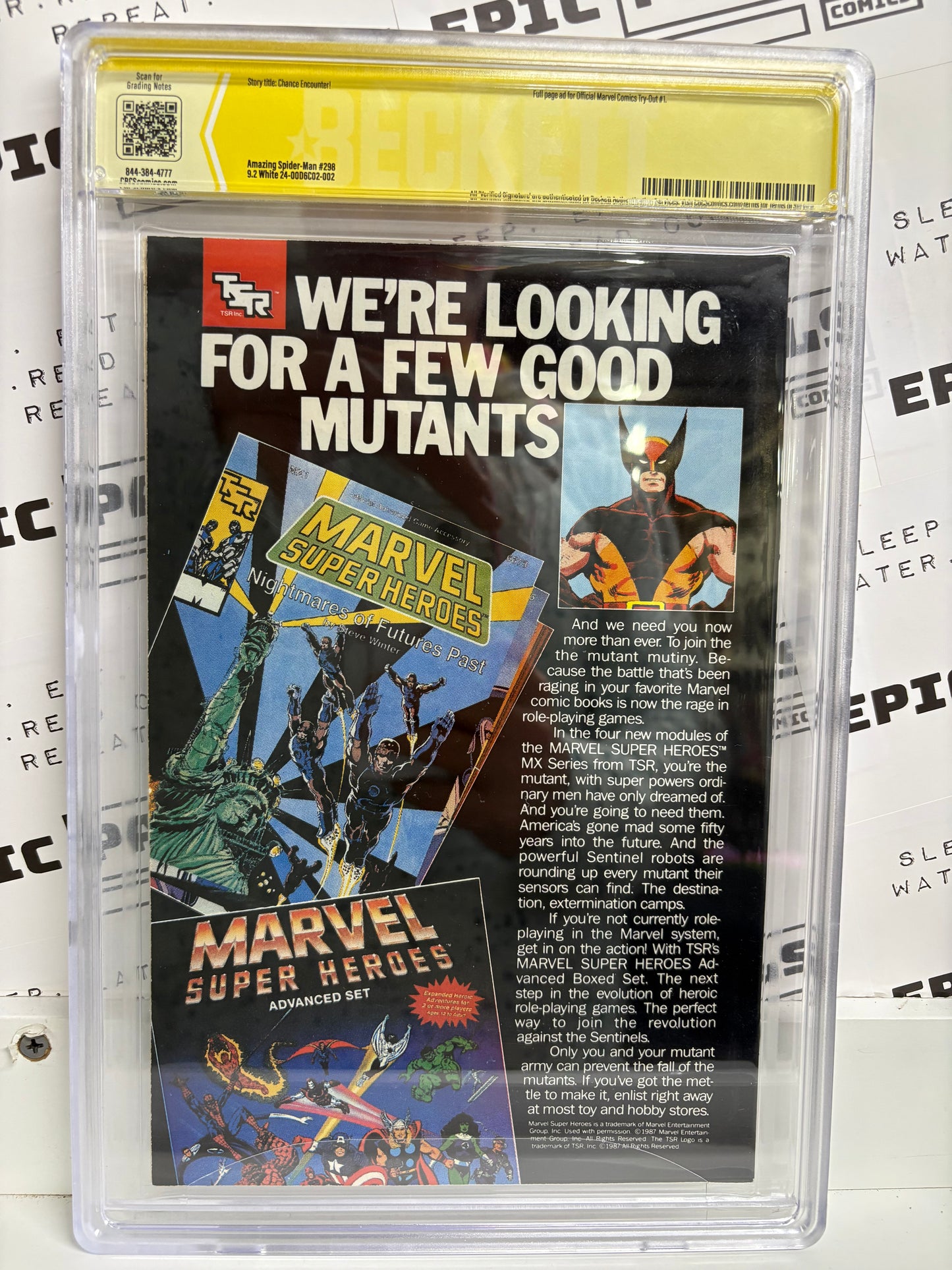 Amazing Spider-Man #298 (Marvel, 1988) — CBCS 9.2 — Signed by Todd McFarlane — 1st McFarlane on ASM; Eddie Brock (Venom) cameo