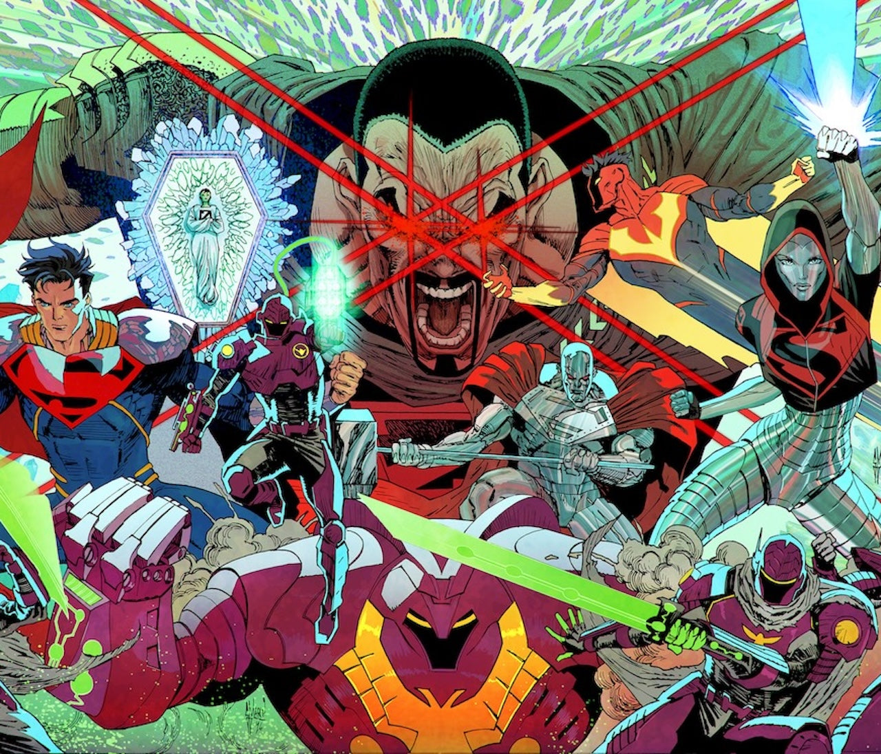 Kingdom of Zod Guillem March connecting covers - all four August 2026 issues combined