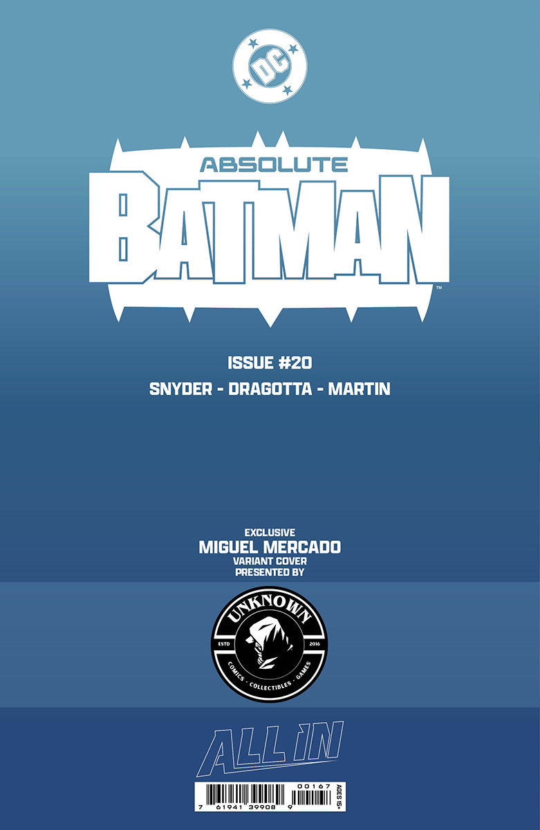 Absolute Batman #20 Miguel Mercado foil virgin variant, back cover