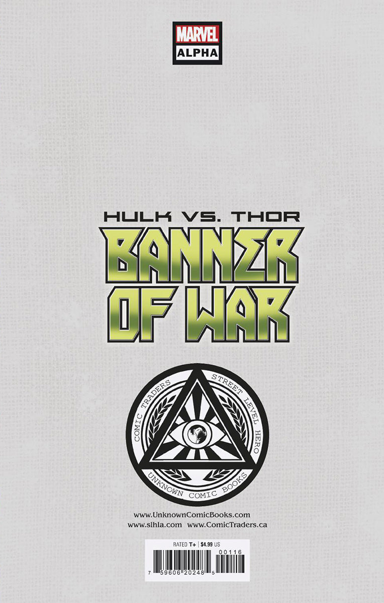 Hulk vs. Thor: Banner of War Alpha 1 Tyler Kirkham virgin variant, back cover