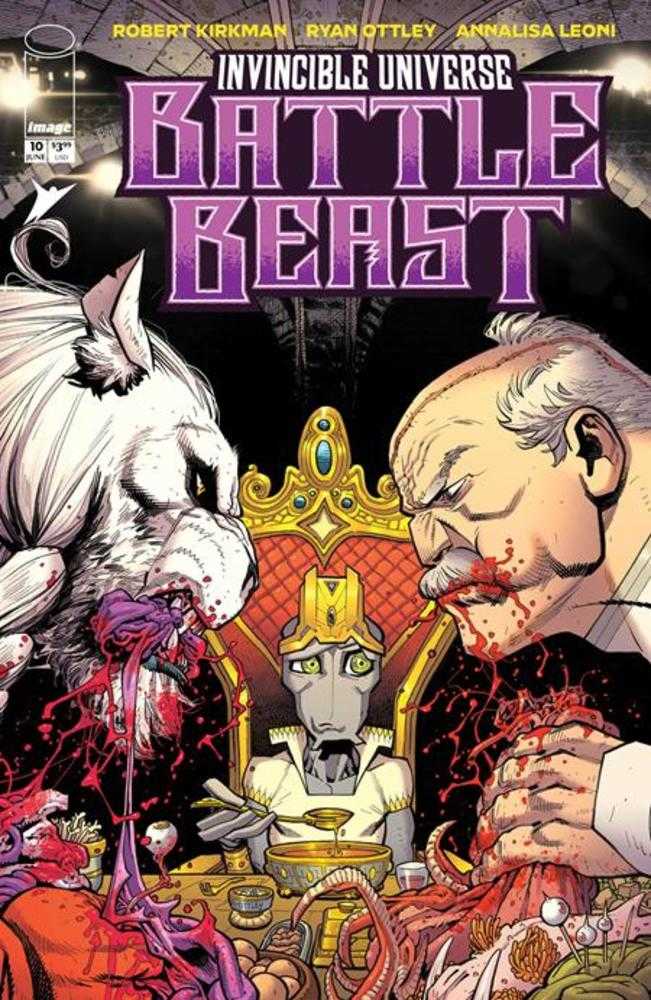 Cover of Invincible Universe: Battle Beast #10 Cover A — art by Ryan Ottley and Annalisa Leoni featuring Battle Beast vs Conquest, Image Comics 2026
