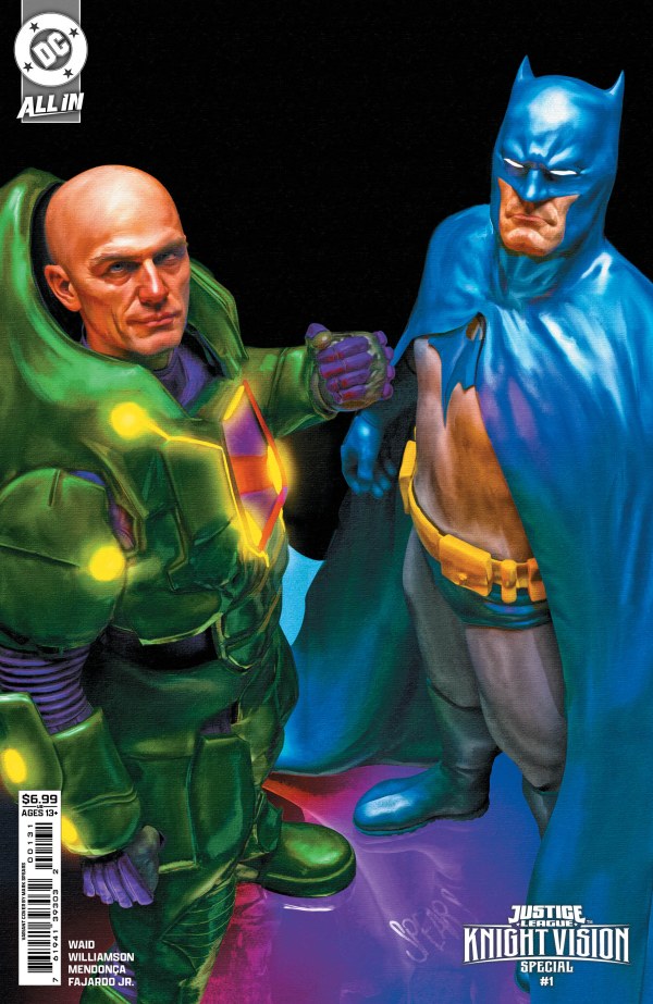 Cover of Justice League: Knight Vision Special #1 Cover C Mark Spears Variant — Cover C cardstock variant art by Mark Spears featuring the Justice League, DC Comics 2026