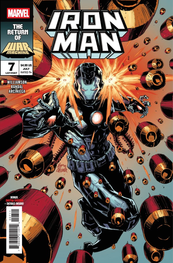 Cover of Iron Man #7 Ryan Stegman Cover — main cover art by Ryan Stegman featuring Iron Man in dynamic armor pose, Marvel Comics 2026