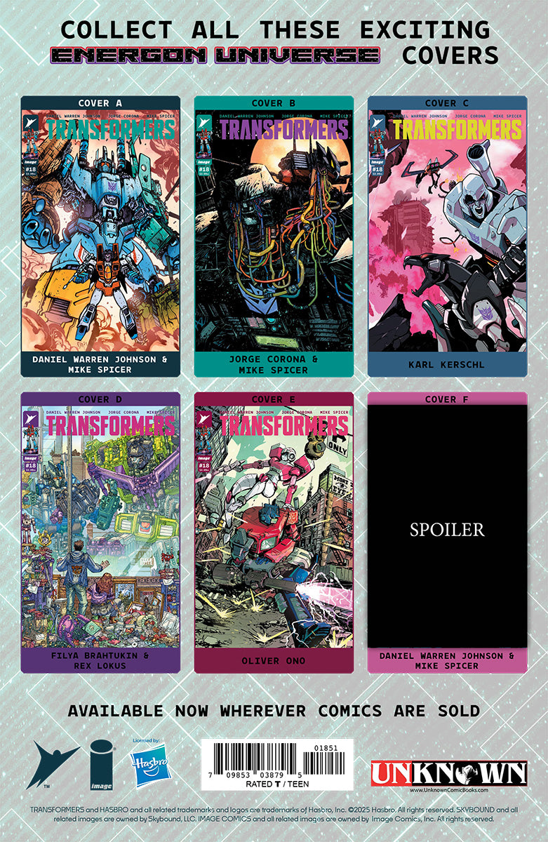 Transformers #18 Tyler Kirkham virgin variant cover, alternate view – Unknown Comics exclusive