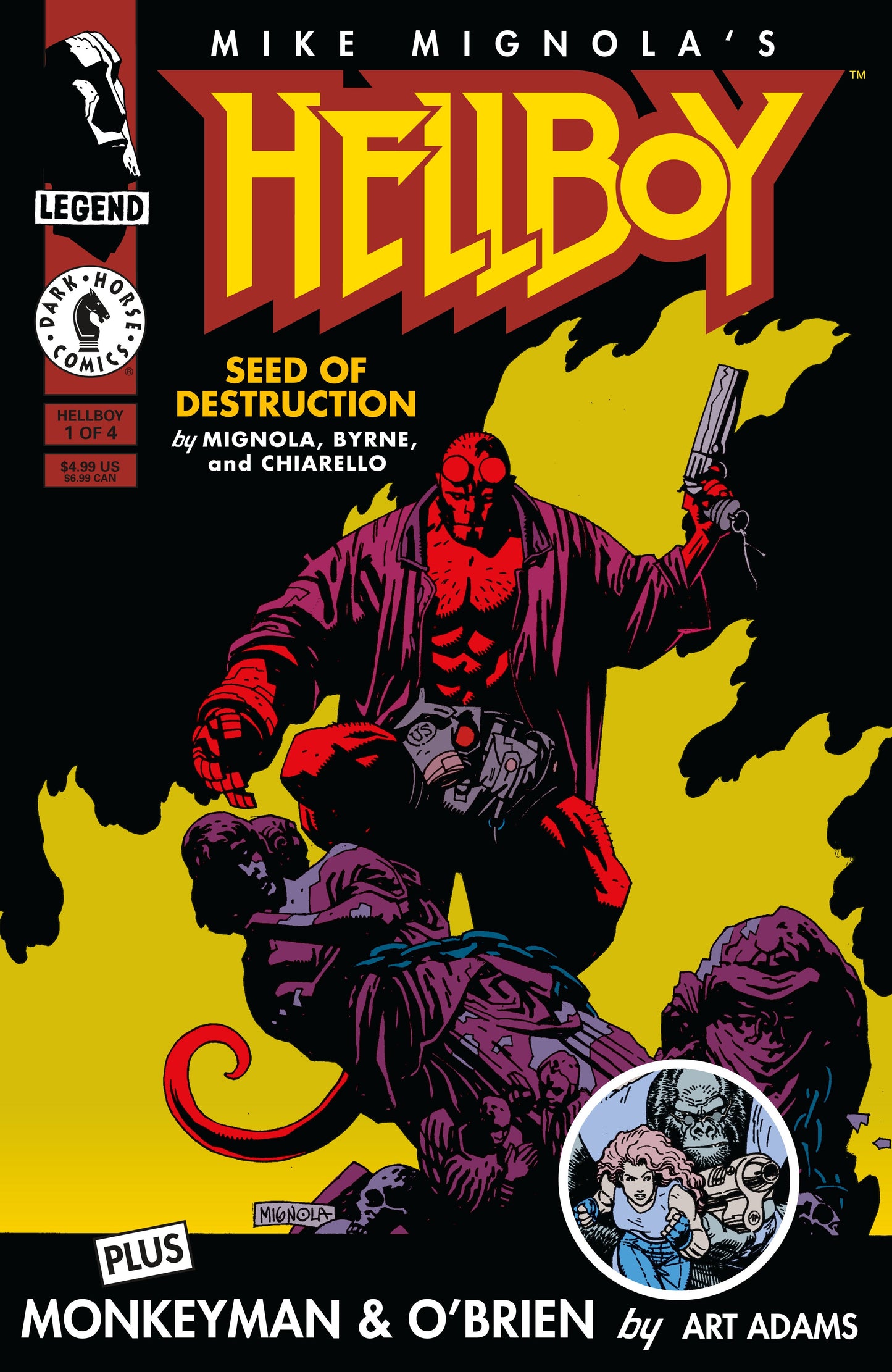 Cover of Hellboy: Seed of Destruction #1 Facsimile Reprint CVR A — original cover art by Mike Mignola featuring Hellboy in his iconic debut, Dark Horse Comics 2026