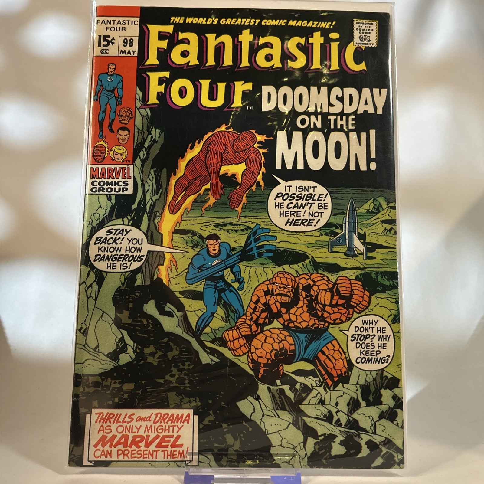 FANTASTIC FOUR # 98 - (VF-) -DOOMSDAY ON THE MOON-TORCH-THING-MR.FANTASTIC-SPACE