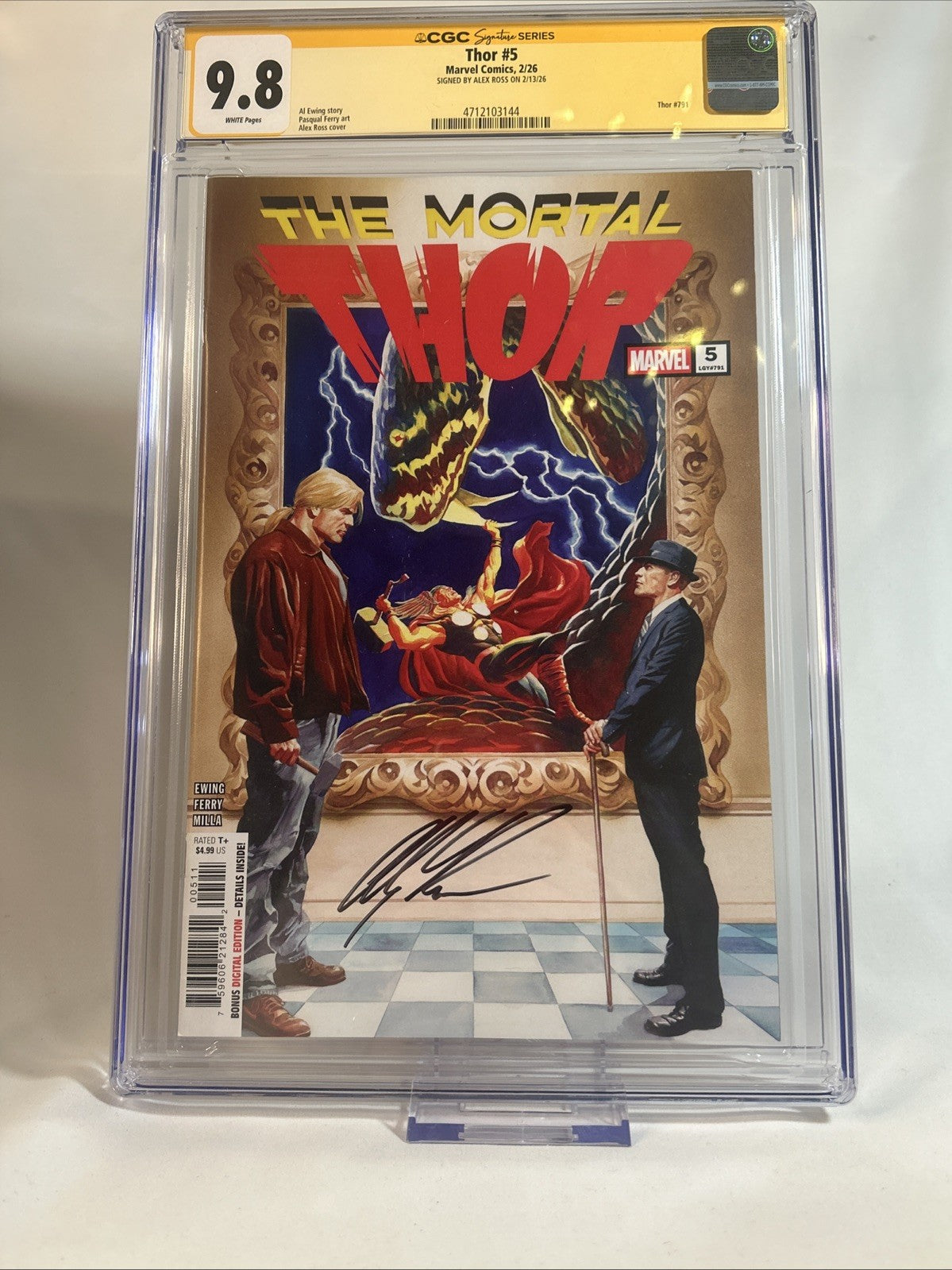 Mortal Thor #5 Alex Ross Cover CGC 9.8 - Signed w/ COA