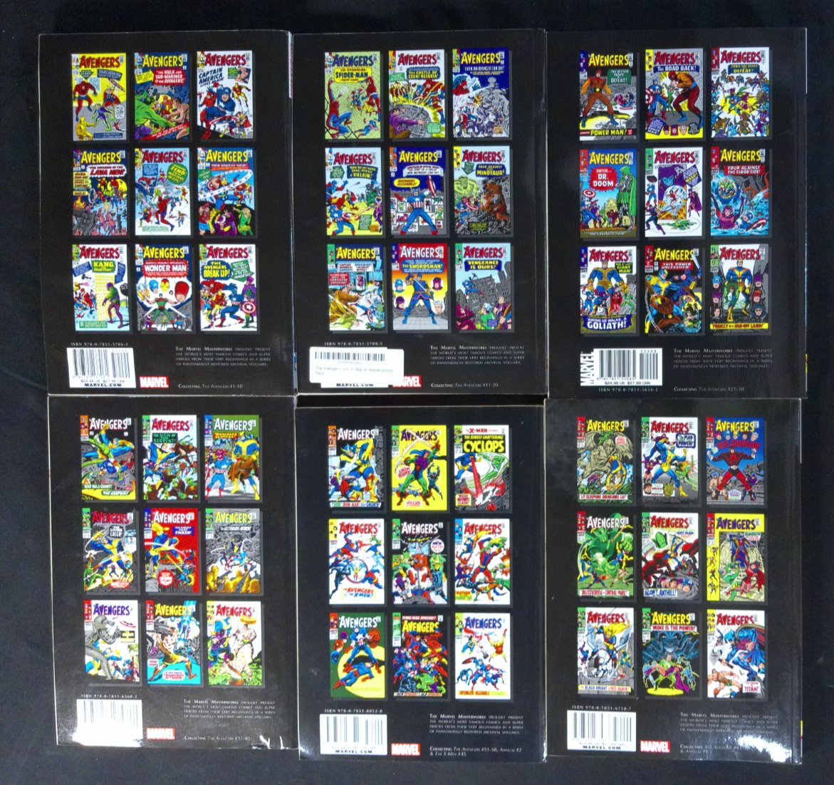 Marvel Masterworks Avengers TPB Vol. 1–6 Set  Classic Stan Lee Stories Softcover