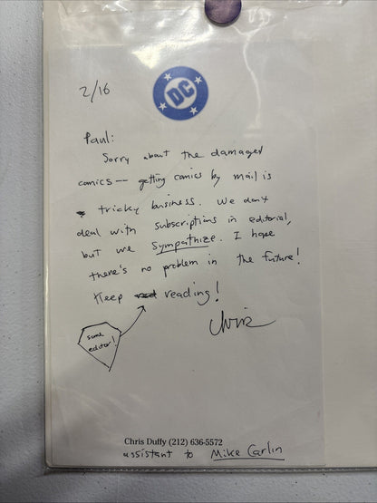 Superman #75 Platinum Retailer Variant with Letter From Assistant Editor