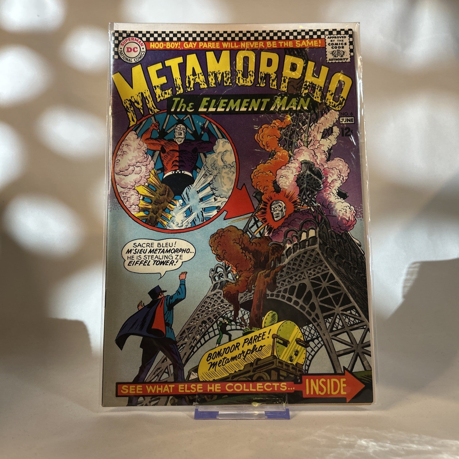 DC METAMORPHO The Element Man #6, 1966, "Bonjoor Paree!" VF/NM