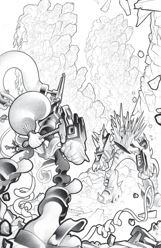 Faceless and the Family Maze of the Mechanical Aliens #2 Cvr C Inc 1:10 Matt Lesniewski B&w Var