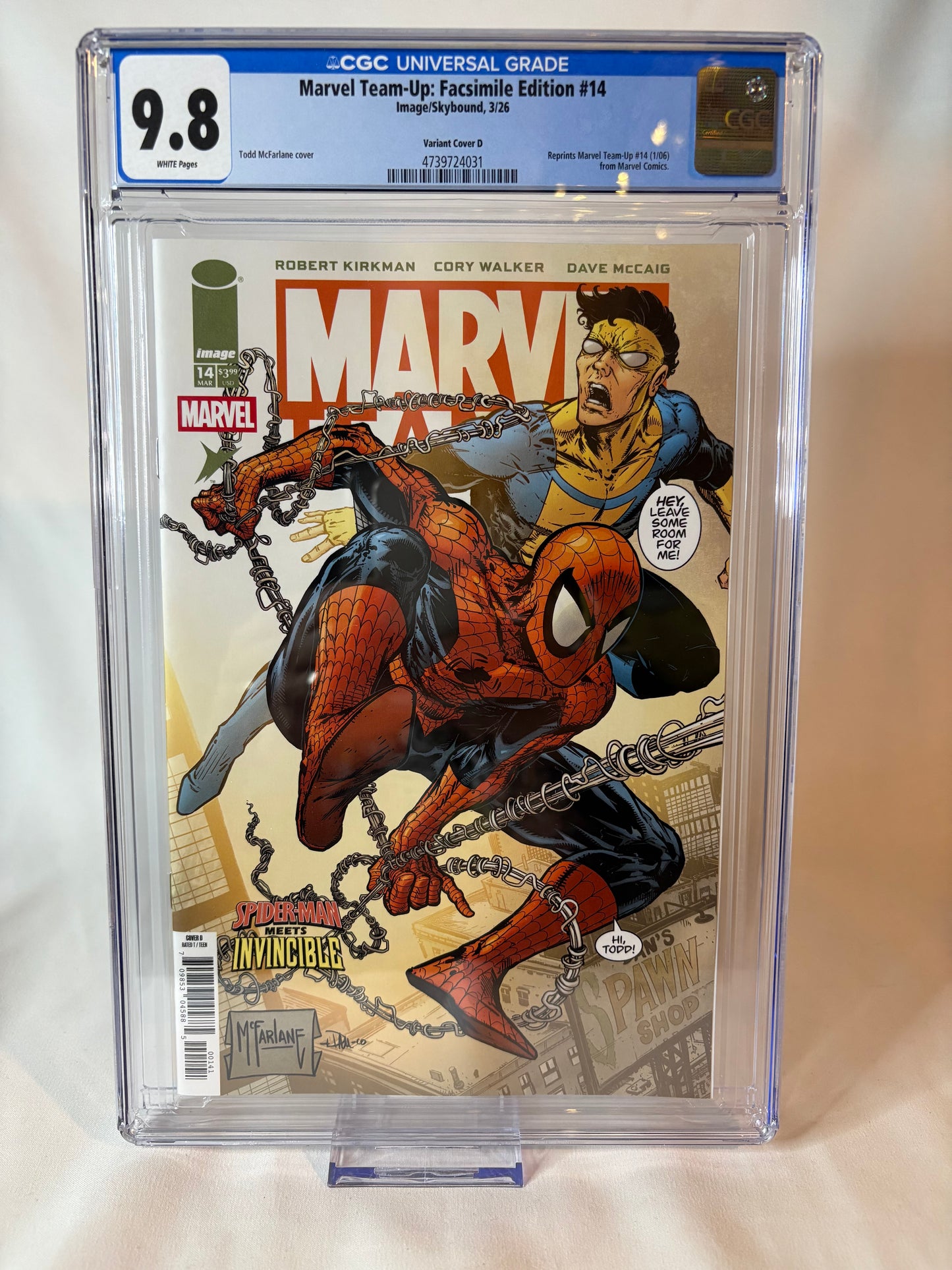 Marvel Team-Up #14 (Spider-man/ Invincible) Facsimile Edition Todd McFarlane