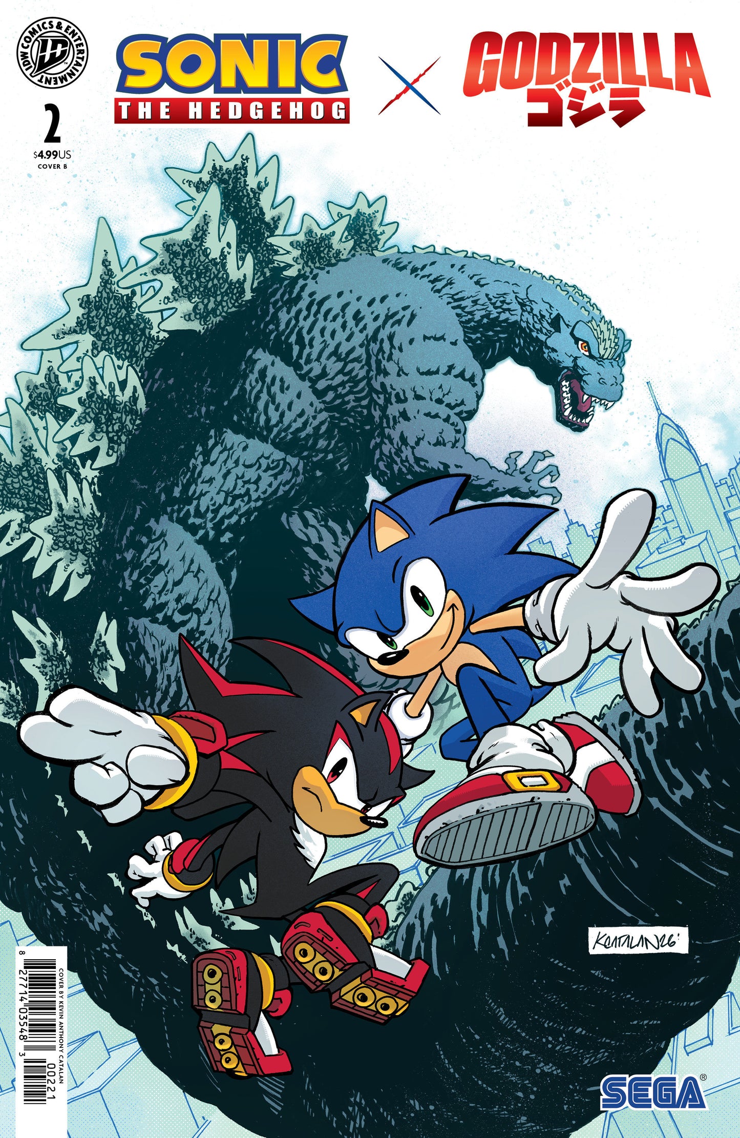 Sonic the Hedgehog X Godzilla #2 Cover a (lawrence)