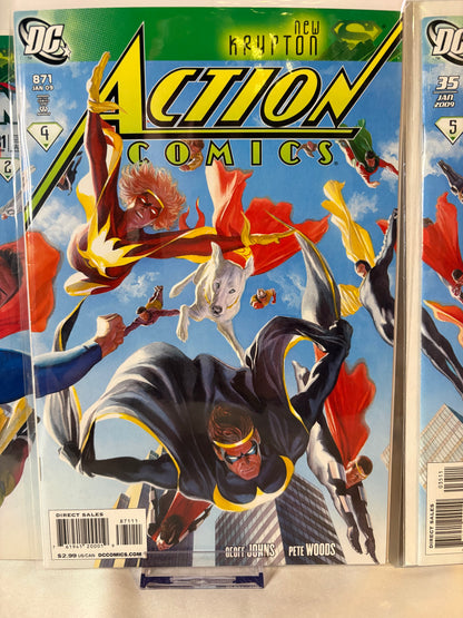 Superman #681, Action Comics #871 & Supergirl #35 – Alex Ross Connecting Cover Triptych Set (New Krypton, DC 2008–09)