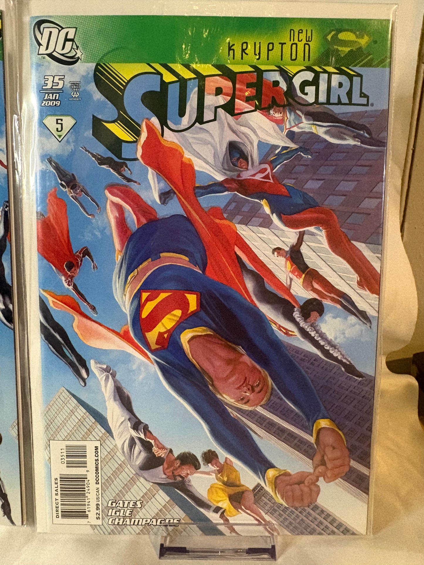 Superman #681, Action Comics #871 & Supergirl #35 – Alex Ross Connecting Cover Triptych Set (New Krypton, DC 2008–09)