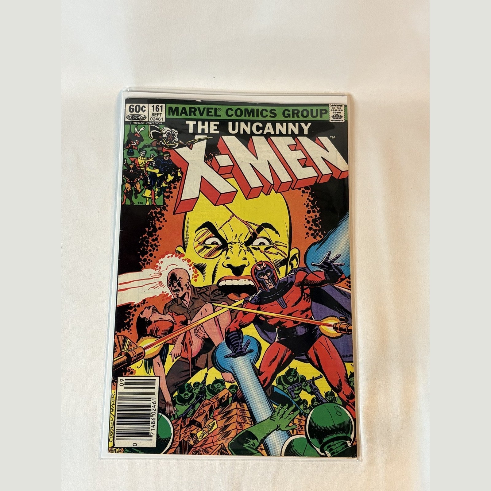 Uncanny X-Men #161 (1982) newsstand edition comic book front cover, origin of Magneto