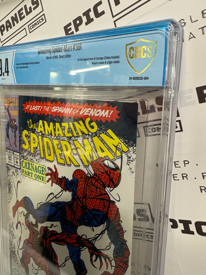 Amazing Spider-man #361 - First Carnage CBCS Graded 9.4