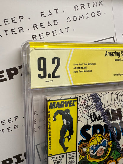 Amazing Spider-Man #298 (Marvel, 1988) — CBCS 9.2 — Signed by Todd McFarlane — 1st McFarlane on ASM; Eddie Brock (Venom) cameo