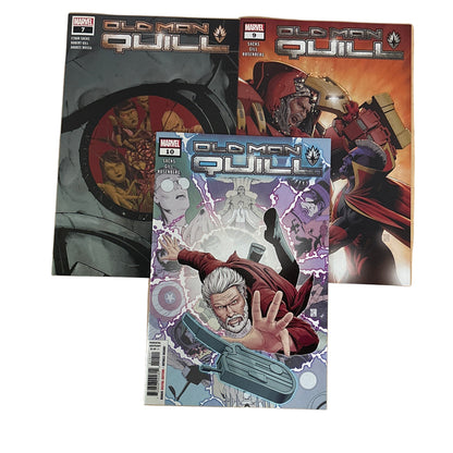 Comic books on a wooden surface with a blurred background