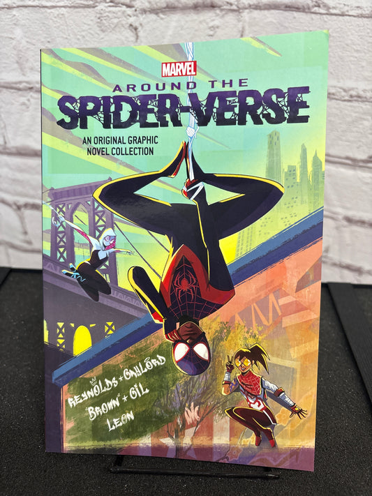 Comic book cover featuring Spider-Man with a colorful background