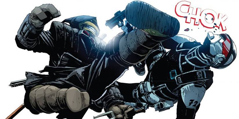 TMNT: The Last Ronin #1 interior art - Michelangelo in combat - IDW Publishing