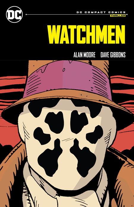 Comic book cover of 'Watchmen' featuring a character in a mask with a red hat.