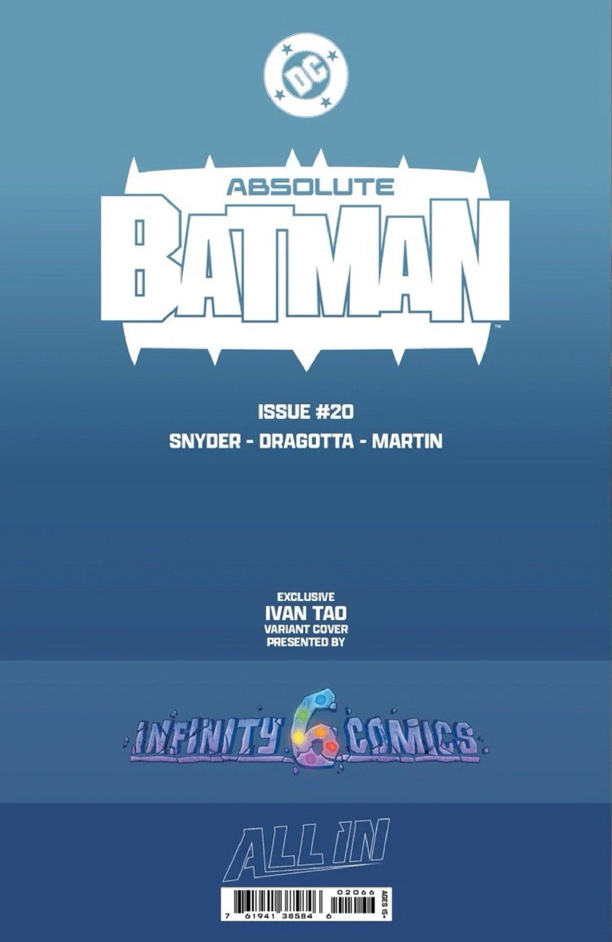 Absolute Batman #20 Ivan Tao glow-in-the-dark virgin variant, back cover