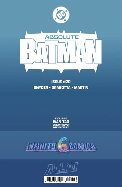 Absolute Batman #20 Ivan Tao glow-in-the-dark virgin variant, back cover
