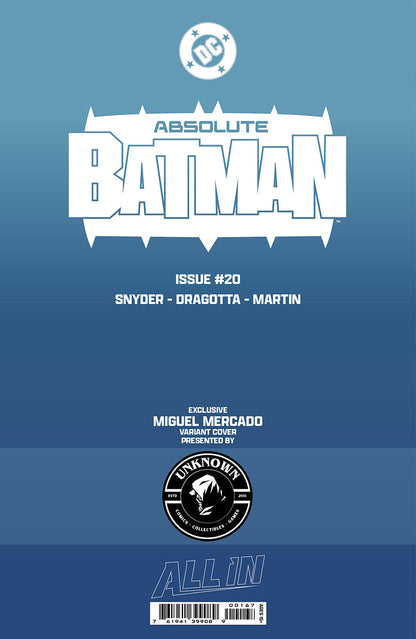 Absolute Batman #20 Miguel Mercado foil virgin variant, back cover