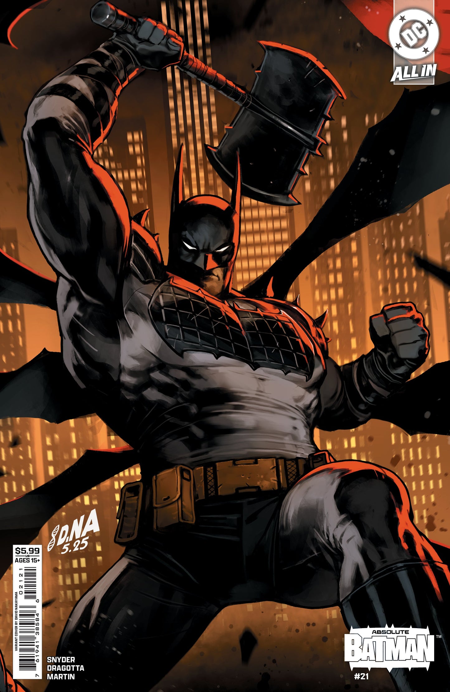 Cover of Absolute Batman #21 Cover B — connecting card stock variant art by David Nakayama featuring Batman, DC Comics 2026