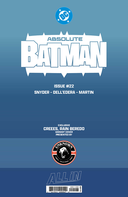 Absolute Batman #22 Creees virgin variant, back cover