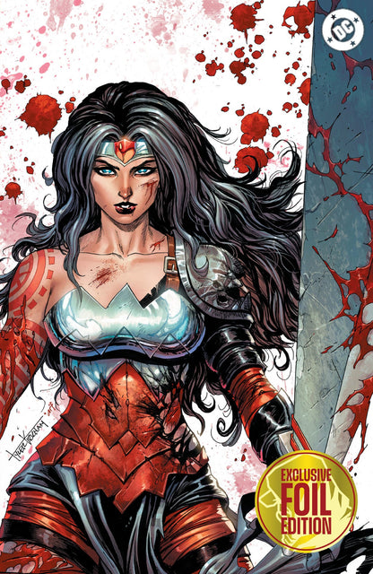 Absolute Wonder Woman #23 Tyler Kirkham battle damaged foil virgin variant cover – Unknown Comics exclusive