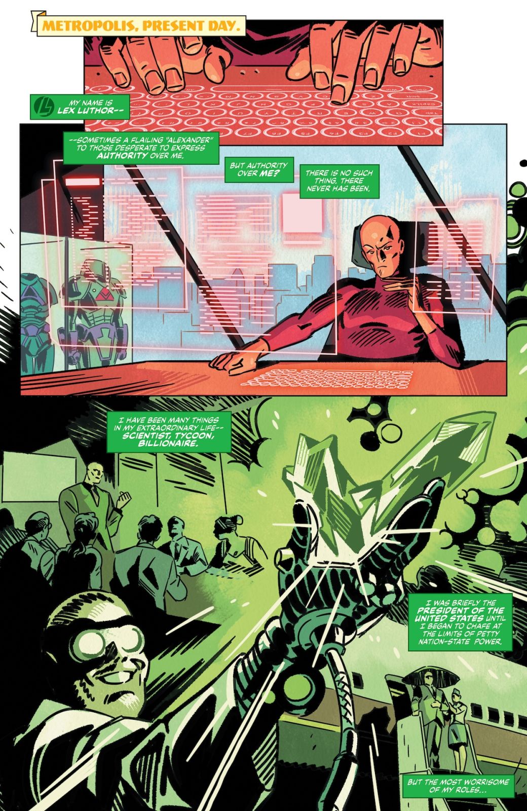 Action Comics #1103 interior preview — Metropolis, present day, Lex Luthor
