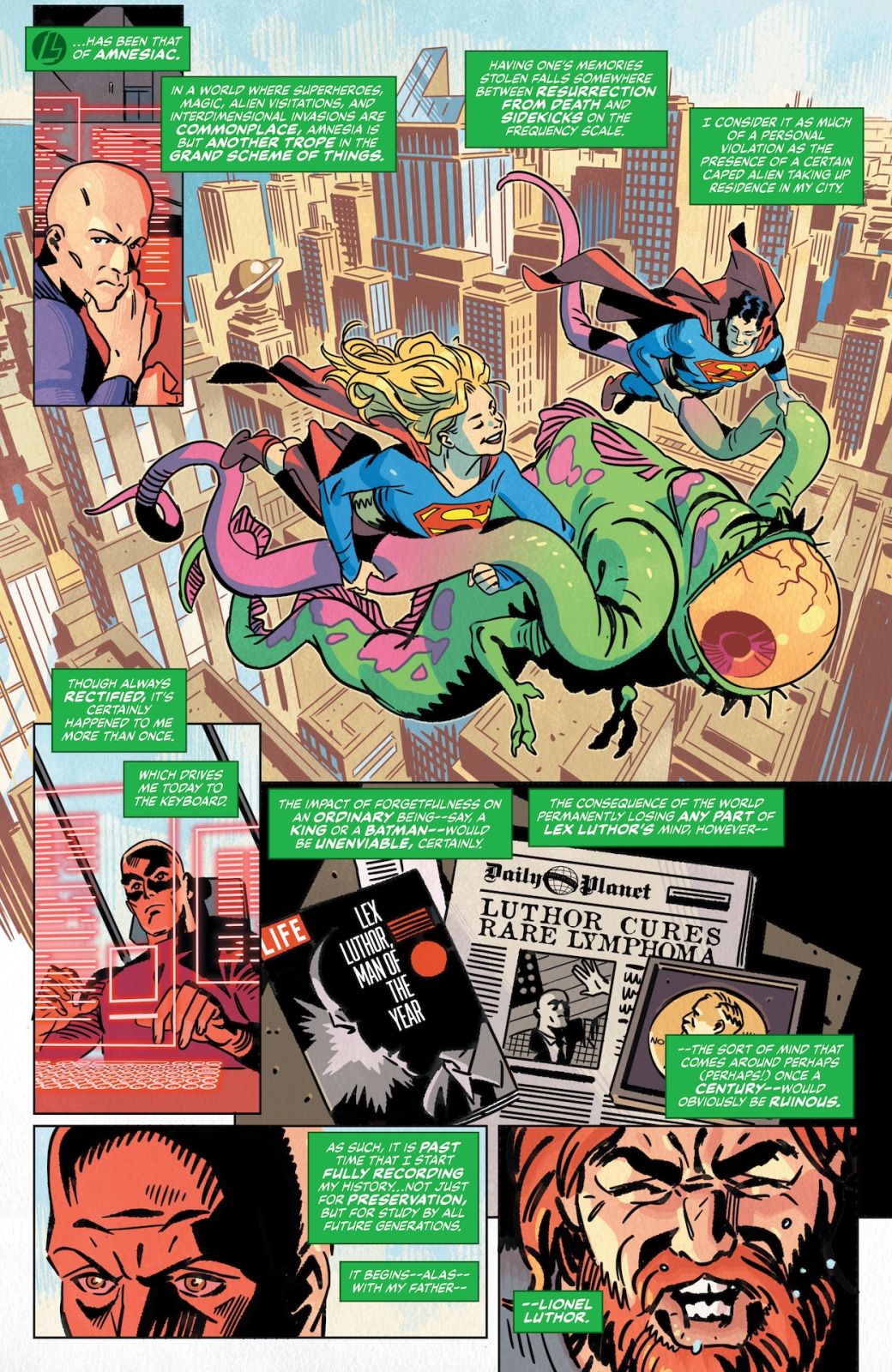 Action Comics #1103 interior preview — Superman and Lex Luthor, art by Patricio Delpeche