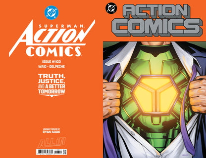 Action Comics #1103 Ryan Sook foil variant full wraparound, front and back cover
