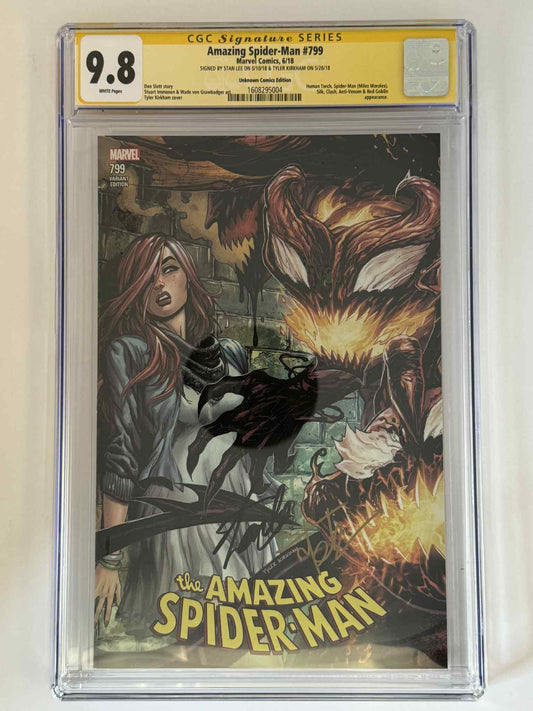 Amazing Spider-Man #799 Tyler Kirkham variant CGC 9.8, photo of signed copy