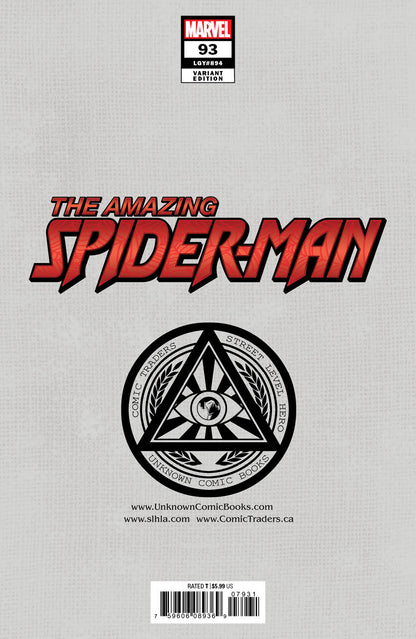 Amazing Spider-Man 93 Tyler Kirkham variant, back cover
