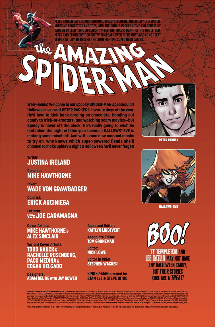 Amazing Spider-Man: Halloween Special #1 interior preview page — Hallows' Eve