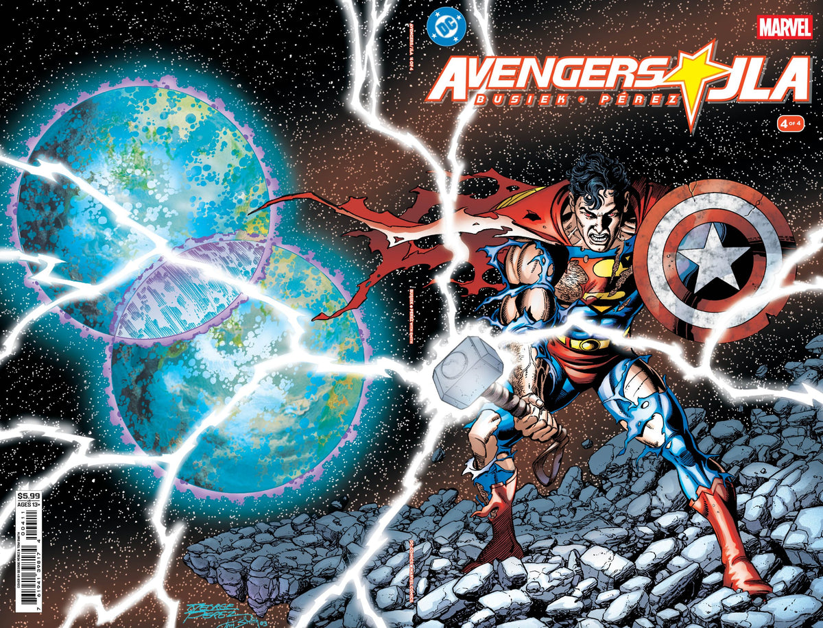 Avengers/JLA #4 Facsimile Edition — George Perez main cover that the Dell'Otto variant reinterprets