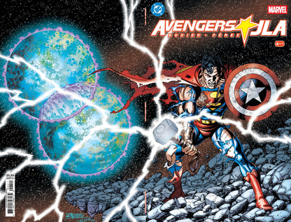 Avengers/JLA #4 Facsimile Edition — George Perez main cover that the Dell'Otto variant reinterprets