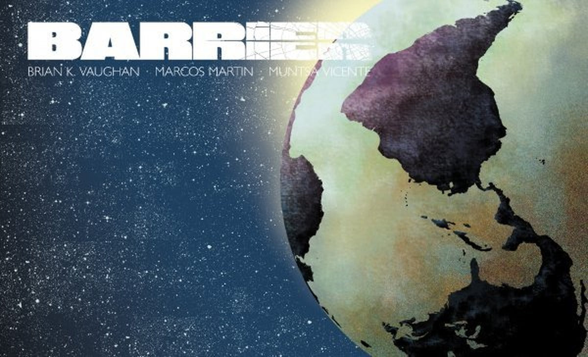 Barrier #5 cover by Marcos Martin - Earth seen from orbit against a starfield, finale of the Barrier miniseries colored by Muntsa Vicente