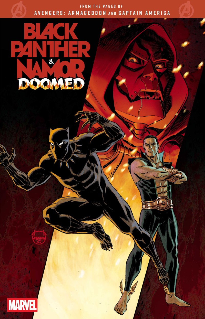 Black Panther Namor Doomed #1 cover by Dave Johnson, Marvel Comics team-up series, September 2026