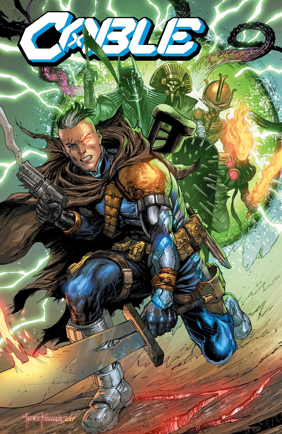 Cable #5 Tyler Kirkham X of Swords variant, signed by Lawrence Bayne – Unknown Comics exclusive