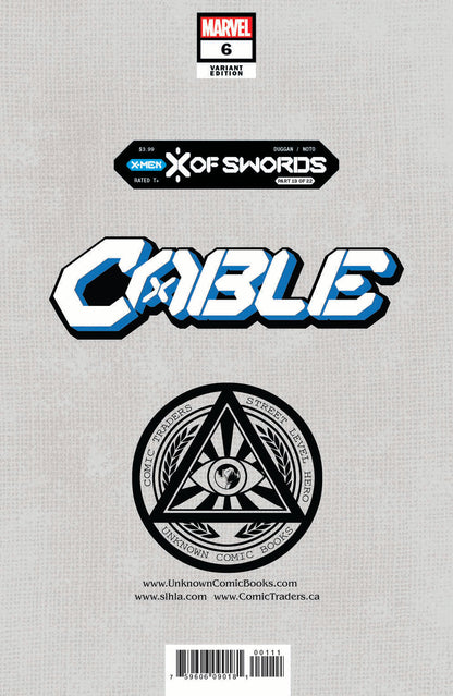 Cable #6 David Nakayama X of Swords virgin variant, back cover