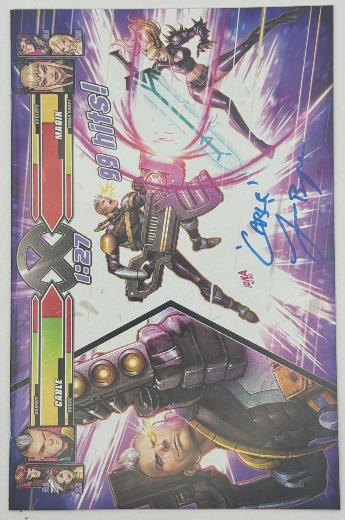 Cable #6 David Nakayama X of Swords virgin variant, photo of signed copy