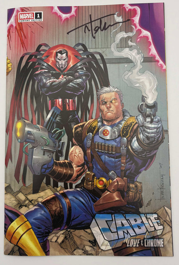 Cable: Love & Chrome #1 Tyler Kirkham connecting cover variant, signed by Tyler Kirkham – Unknown Comics exclusive