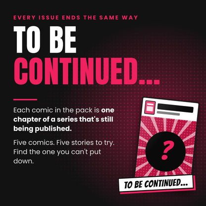 Infographic: every comic in the pack is one chapter of a series that is still being published
