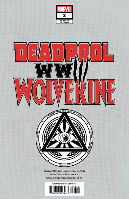 Deadpool & Wolverine: WWIII #3 Tyler Kirkham virgin variant, back cover